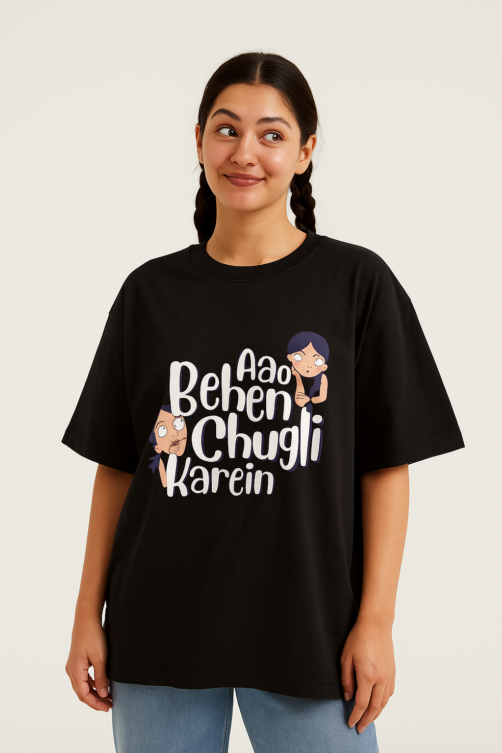 Ao Behn Chugli karain  printed shirt for Girls