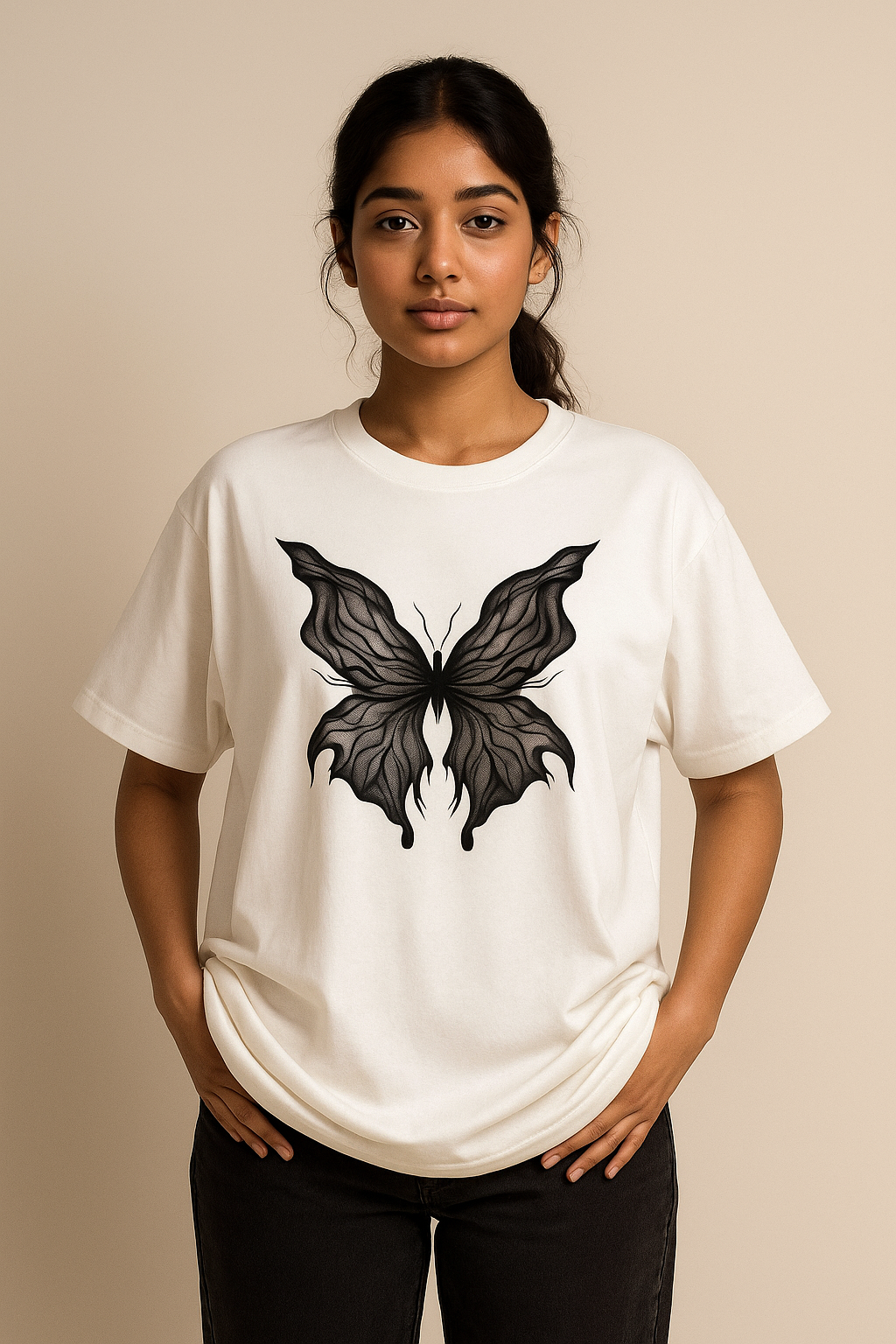 Midnight Wings  printed shirt for Girls